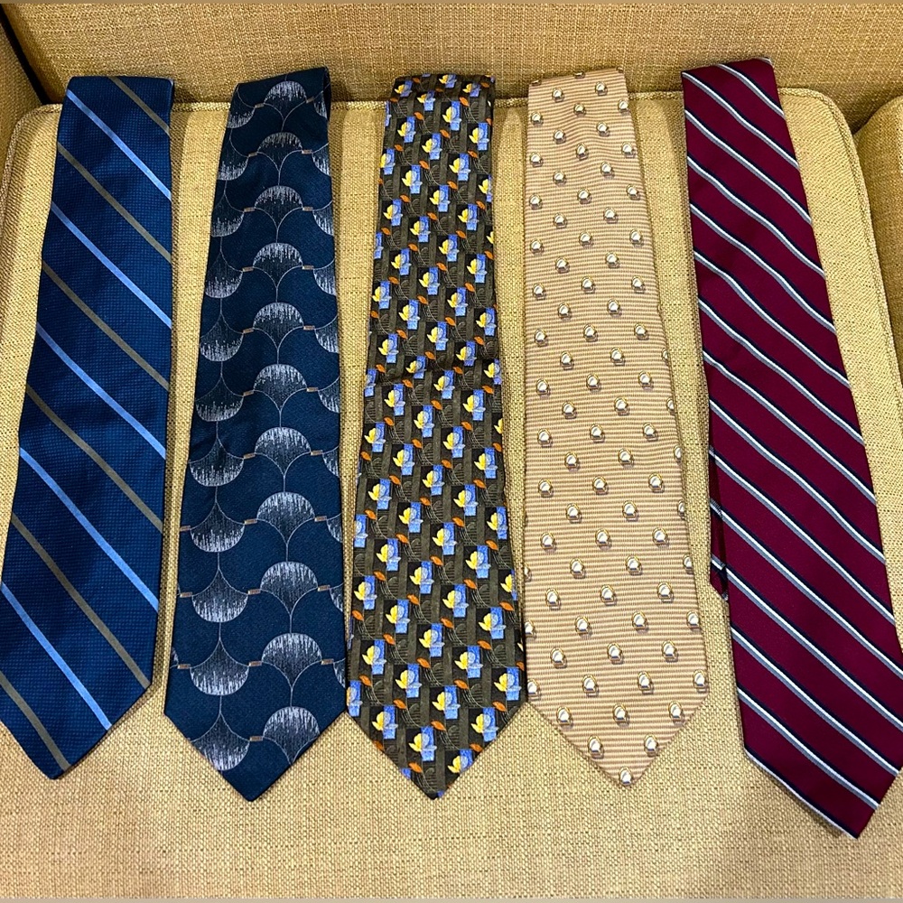Jos A Bank Designer Silk Ties Bundle of 5 ties